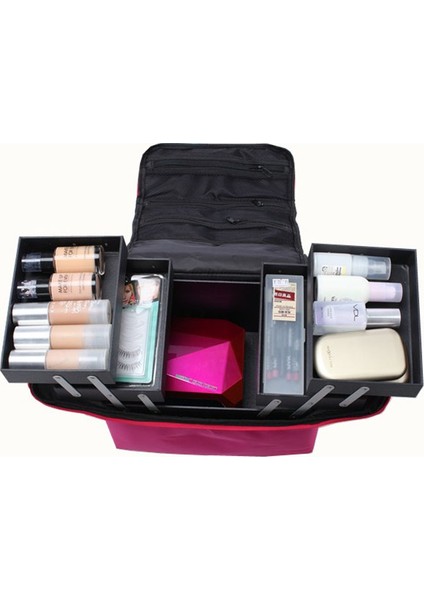 Kadın Moda Makyaj Organizatör Kutusu Büyük Kapasiteli Seyahat Profesyonel Taşınabilir Kozmetik Çantası Bayanlar Bavul Katmanları Saklama Kutusu | Saklama Kutuları ve bidon(Yurt Dışından) fiyatları