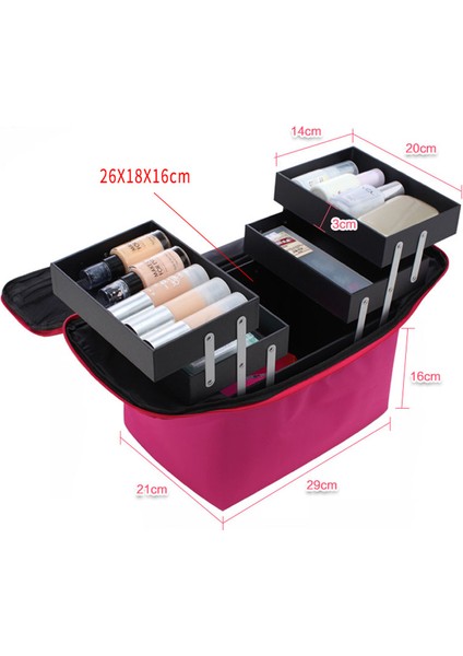 Kadın Moda Makyaj Organizatör Kutusu Büyük Kapasiteli Seyahat Profesyonel Taşınabilir Kozmetik Çantası Bayanlar Bavul Katmanları Saklama Kutusu | Saklama Kutuları ve bidon(Yurt Dışından) fırsatları