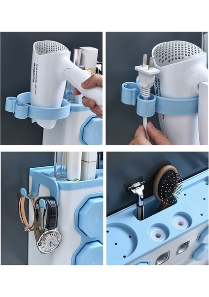 32 cm Duvar Emme Diş Fırçası Tutucu Otomatik Diş Macunu Dispenser Tutucu Depolama Banyo Aksesuarları Diş Macunu Sıkıştırma Raf | Diş Fırçası ve diş Macunu Tutucular