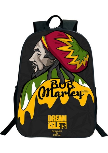 Klasik Müzik Yıldız Reggae Bob Marley Karakter Baskılı Sırt Çantaları Gençler Için 16 Inç Okul Çantaları Çocuk Omuz Çantaları # 123