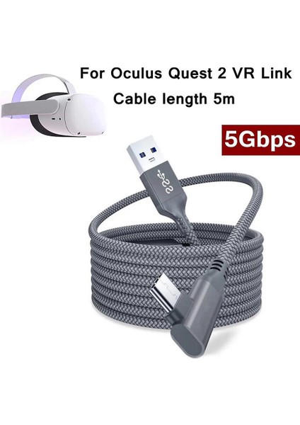 Oculus Quest 2 Link Kablosu 5 M USB 3.0 Quest2 Vr Veri Aktarım Hızlı Ücretler Için Hızlı Şarj Kabloları Vr Kulaklık Aksesuarları (5m) fiyatları