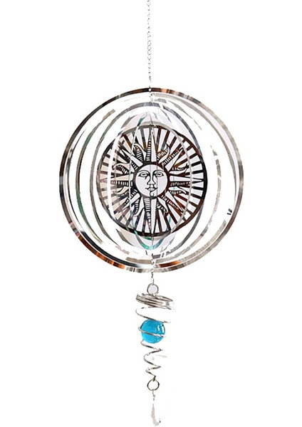 Paslanmaz Çelik 3D Dönen Rüzgar Chime Rüzgar Spinner Asılı Süsler Spiral Kuyruk Topu ile Katlanır Rüzgar Spinner Ev Oda Dekor | Rüzgar Çanları ve asılı Süslemeler