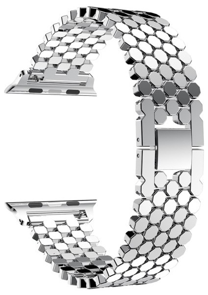 Moda Paslanmaz Çelik Apple Watch Uyumlu Band Metal Balık Ölçeği Iphone Watch Uyumlu Band IWatch Uyumlu Serisi | Bantlar