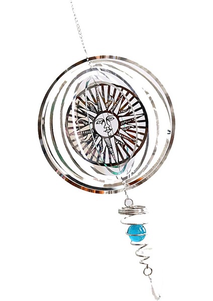 Paslanmaz Çelik 3D Dönen Rüzgar Chime Rüzgar Spinner Asılı Süsler Spiral Kuyruk Topu ile Katlanır Rüzgar Spinner Ev Oda Dekor | Rüzgar Çanları ve asılı Süslemeler fiyatları