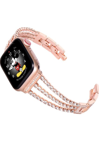 Lüks Zincir Elmas ile Yedek Kayış Apple Watch Uyumlu Serisi Bant Bilezik Için IWatch Uyumlu | Izle Bantları