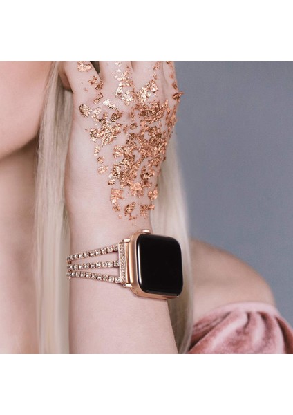 Lüks Zincir Elmas ile Yedek Kayış Apple Watch Uyumlu Serisi Bant Bilezik Için IWatch Uyumlu | Izle Bantları