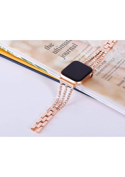 Lüks Zincir Elmas ile Yedek Kayış Apple Watch Uyumlu Serisi Bant Bilezik Için IWatch Uyumlu | Izle Bantları