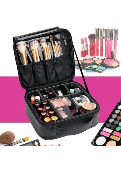 Seyahat Makyajı Durumda, Profesyonel Kozmetik Makyaj Çantası Organizatör Makyaj Kovaları | Kozmetik Çanta ve davalar fırsatları