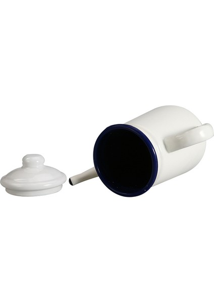 1.1lthickened Emaye Ince Ağız Tencere Damla Cezve Gooseneck Spout Uzun Ağız Kahve Su Isıtıcısı Ev Çay Aracı | Çaydanlıklar (Beyaz)