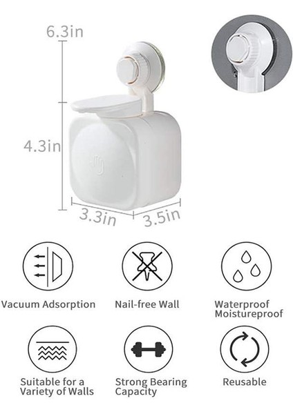 350 ml Sıvı Sabunluk Sabunluk Manuel Basın Sıvı Sabun Dağıtıcı Mutfak Banyo Hiçbir Trace Duvara Montaj Sabunluk | Sıvı Sabun Dağıtıcıları (Beyaz) fırsatları