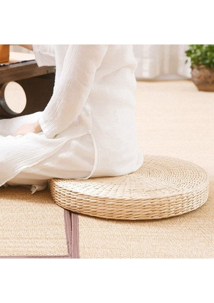 Sandalye Koltuk Pad Bej El Yapımı Yuvarlak Saman Örgü Yastık Kat Mat Yoga Zen Ev Bahçe Açık Veranda Dekor Yastık(Yurt Dışından) modelleri