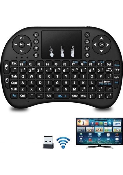 I8 Hava Fare 2.4 Ghz Mini Klavye Kablosuz Dokunmatik Yüzme Arkadan Aydınlatmalı Uzaktan Kumanda X96 Mini H96MAX Android Tv Kutusu Pc Gamepad | Uzaktan Kumanda