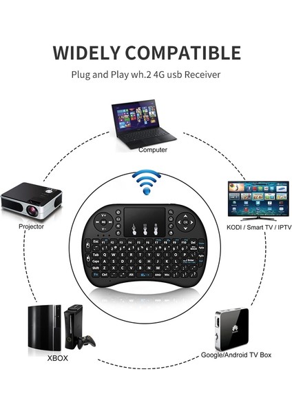 I8 Hava Fare 2.4 Ghz Mini Klavye Kablosuz Dokunmatik Yüzme Arkadan Aydınlatmalı Uzaktan Kumanda X96 Mini H96MAX Android Tv Kutusu Pc Gamepad | Uzaktan Kumanda