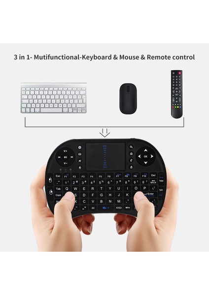 I8 Hava Fare 2.4 Ghz Mini Klavye Kablosuz Dokunmatik Yüzme Arkadan Aydınlatmalı Uzaktan Kumanda X96 Mini H96MAX Android Tv Kutusu Pc Gamepad | Uzaktan Kumanda