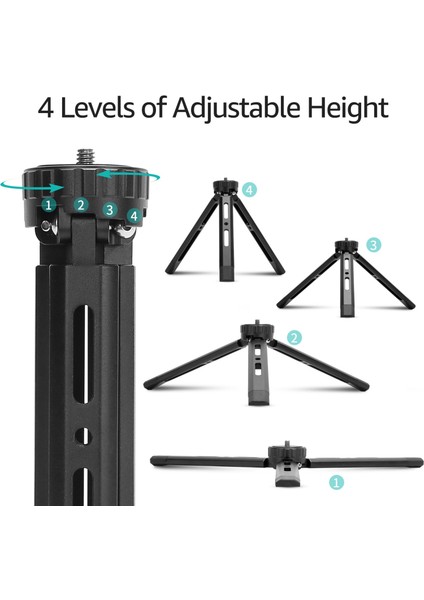 Mini Metal Tripod Alüminyum Alaşım Masaüstü Standı Tripod ile 1/4 Inç Vida Kamera Kamera Projektör Için