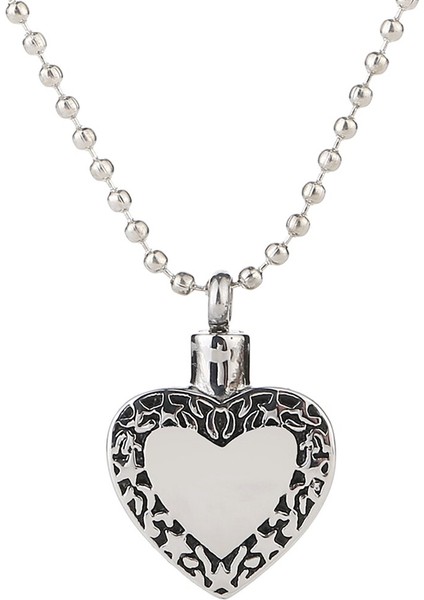 Kalp Şeklinde Kolye Kolye Zincir ile 75 cm / 29 Inç Kremasyon Külleri Locket | Kolye