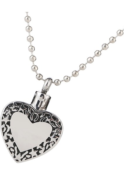 Kalp Şeklinde Kolye Kolye Zincir ile 75 cm / 29 Inç Kremasyon Külleri Locket | Kolye