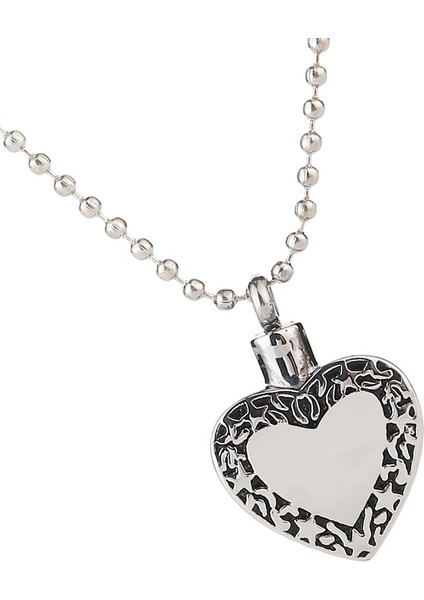 Kalp Şeklinde Kolye Kolye Zincir ile 75 cm / 29 Inç Kremasyon Külleri Locket | Kolye