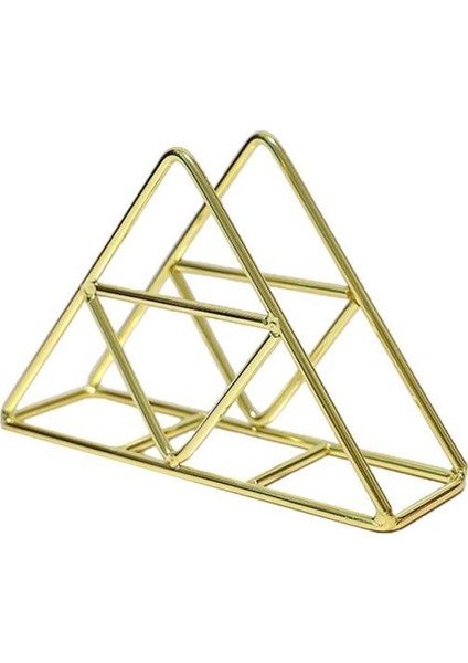 Lüks Retro Üçgen Peçete Tutucu Doku Kağıt Raf Konteyner Masaüstü Organizatör Masa Dekorasyon Otel Restoran | Kağıt Tutucular (Altın)