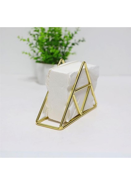 Lüks Retro Üçgen Peçete Tutucu Doku Kağıt Raf Konteyner Masaüstü Organizatör Masa Dekorasyon Otel Restoran | Kağıt Tutucular (Altın) fırsatları