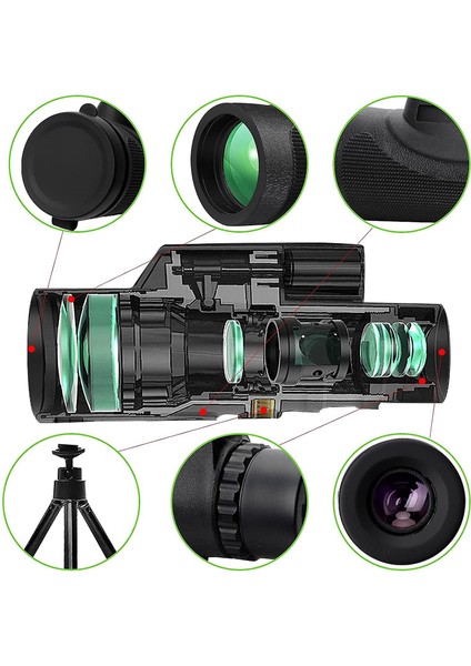 Monoküler Teleskop, 12X50 Hd Starscope Monoküler, Teleskop Monoküler ile Bak-4 Prizma Fmc Lens 20MM Büyük Mercek Kuş Gözlüyor Avcılık Konser Topu Oyunu Kamp Seyahat, (Siyah) fırsatları