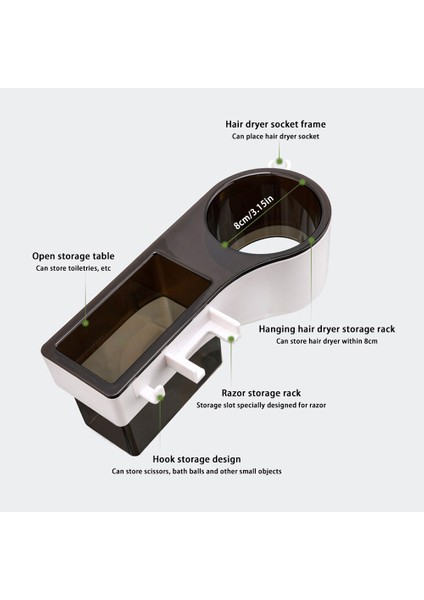 Saç Kurutma Makinesi Rafları Modelleme Araçları Saç Kurutma Makinesi Braketi Rafları Duvara Monte Depolama Rafları | Banyo Rafları fırsatları