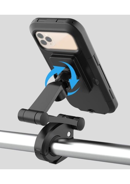 Bisiklet Telefonu Tutucu 6.7 Inç Su Geçirmez Motosiklet Cep Telefonu Gps Tutucu Dağı 360 ° Dönebilen Anti Shake Süper Kararlı | Telefon Tutucular ve duruş
