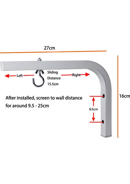 90 Derece Braketi Projeksiyon Ekran Askı Ayarlanabilir Tavan Dağı Hd Projektör Ekranları Için L Şekli Tutucu | Serigrafi Menteşe Kelepçeleri | Dağı Chargermount Weaver