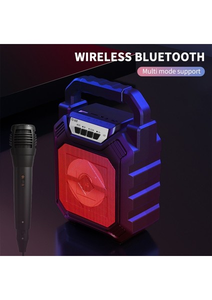 Taşınabilir Bluetooth Hoparlör Açık Taşınabilir Kablosuz Bluetooth Kare Hoparlör Kart Subwoofer ile | Taşınabilir Hoparlörler (Siyah)