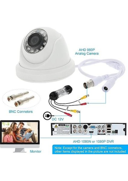 Cotier 960 P Ahd Dome Cctv Kamera 3.6mm 1/3 '' Cmos 1.3mp 12 Ir Lambaları Gece Görüş Ir-Cut Kapalı Ev Güvenlik Pal Sistemi