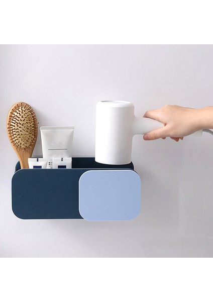 Banyo Bitirme Fırçası Saç Kurutma Makinesi Raf Duvar Monteli Raf Makyaj Depolama Nailess Saç Kurutma Makinesi Diş Fırçası Tutucu Kurutucu Tutucu | Banyo Rafları(Yurt Dışından)