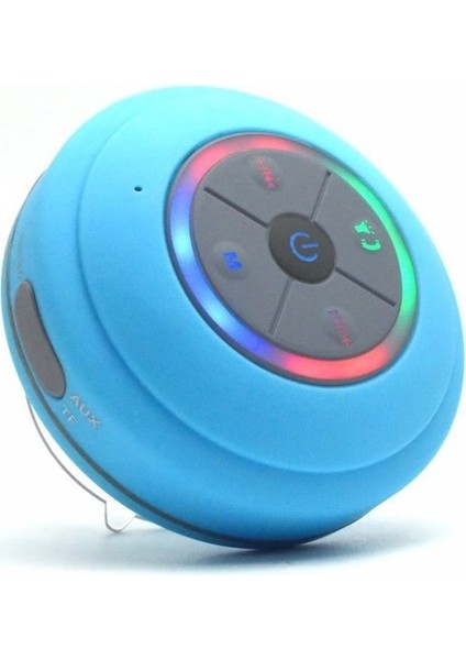 LED Hoparlör Bluetooth Su Geçirmez Hoparlör Taşınabilir Stereo Hoparlörler Ses Tf Kart Bas Hoparlör Subwoofer Hoparlör | Kitaplık Hoparlörler (Mavi)