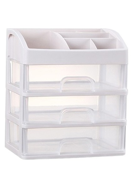 3 Katmanlı Plastik Kozmetik Saklama Kutusu Makyaj Organizatör Fırça Saklama Kutusu Takı Kılıfı Sundries Tutucu Takı Organizatör Kutusu | Makyaj Organizatörleri