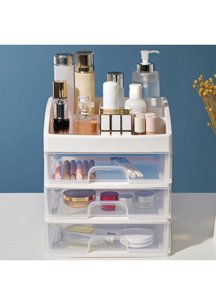 3 Katmanlı Plastik Kozmetik Saklama Kutusu Makyaj Organizatör Fırça Saklama Kutusu Takı Kılıfı Sundries Tutucu Takı Organizatör Kutusu | Makyaj Organizatörleri modelleri