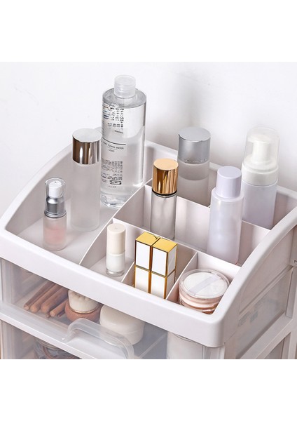 3 Katmanlı Plastik Kozmetik Saklama Kutusu Makyaj Organizatör Fırça Saklama Kutusu Takı Kılıfı Sundries Tutucu Takı Organizatör Kutusu | Makyaj Organizatörleri fırsatları