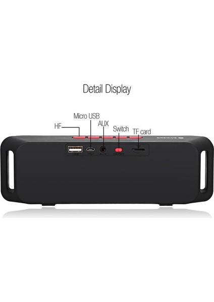 Taşınabilir Kablosuz Açık Bluetooth Hoparlörler Bas Stereo Ses Subwoofer Fm Radyo Mp3 Çalar Bilgisayar Akıllı Telefonlar Için USB Tf | Taşınabilir Hoparlörler (Kırmızı)