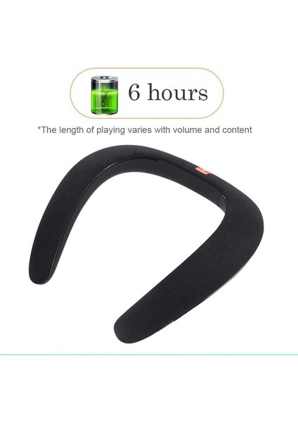Boyun Bluetooth Hoparlör Kablosuz Mp3 Çalar Güylenebilir Subwoofer Magic Bluetooth Moda Spor Hoparlör Dj Ses | Taşınabilir Hoparlörler (Siyah)