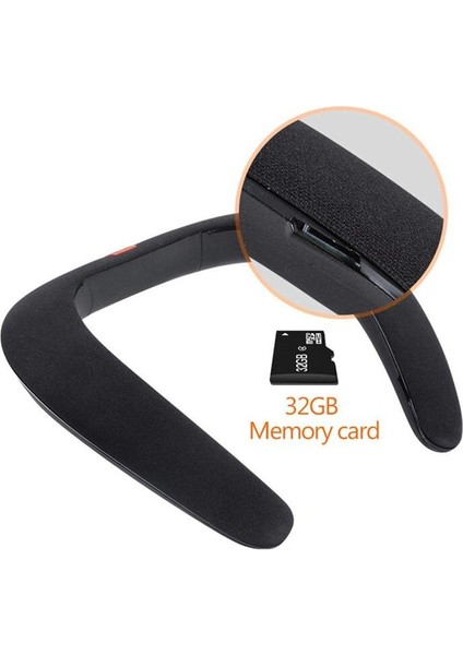 Boyun Bluetooth Hoparlör Kablosuz Mp3 Çalar Güylenebilir Subwoofer Magic Bluetooth Moda Spor Hoparlör Dj Ses | Taşınabilir Hoparlörler (Siyah)
