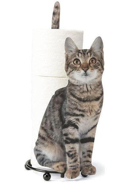 Tuvalet Kağıdı Havlu Tutucu Kedi Şekli Banyo Tuvalet Kağıdı Depolama Raf Hediye Kedi Severler Için Tuvalet Rulo Tutucu Wc Kağıt Standı | Kağıt Tutucular (Gri)