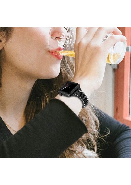Elmas Exquisite Askısı Apple Watch Uyumlu Band Serisi Kadınlar Izle Için Ince Taze Çelik Bilezik | Izle Bantları