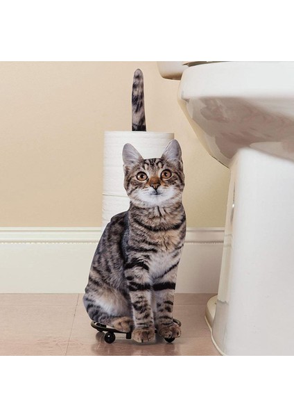 Tuvalet Kağıdı Havlu Tutucu Kedi Şekli Banyo Tuvalet Kağıdı Depolama Raf Hediye Kedi Severler Için Tuvalet Rulo Tutucu Wc Kağıt Standı | Kağıt Tutucular (Gri)