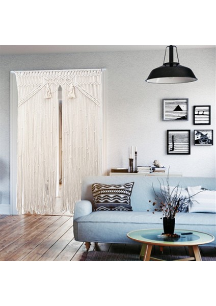 80X150 cm Duvar Asılı Makrome Perde Bohemian El Dokuma Goblen Mükemmel Kapı Perdesi Makrome Yatak Odası Düğün Dekorasyon Için | Dekoratif Gobiyeller(Yurt Dışından)