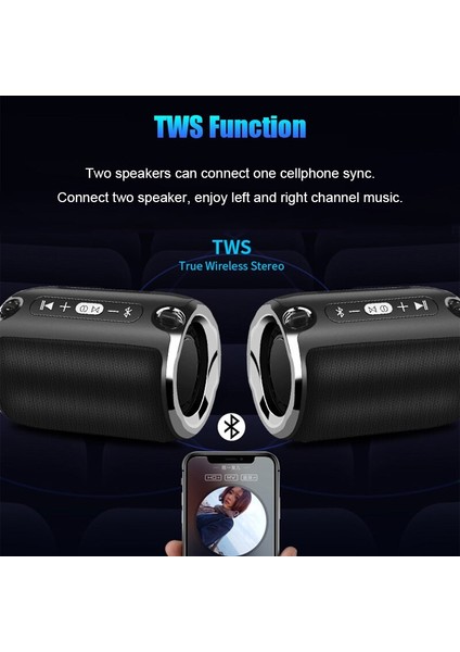 Taşınabilir Küçük Bluetooth Hoparlör Fm Radyo ile Müzik Bas Subwoofer Tf Aux Bilgisayar Telefonları Için USB Hoparlörler | Açık Hoparlörler (Siyah) fırsatları