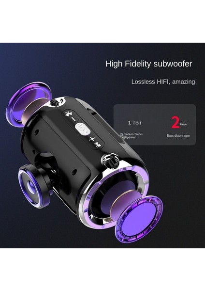 Bluetooth Hoparlör Kablosuz Hoparlörler Cep Telefonu Ev Subwoofer Hoparlör Açık Mini Kablosuz Hoparlörler | Taşınabilir Hoparlörler (Siyah) fırsatları