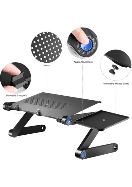 U-Öpücük Dizüstü Standı, Dizüstü Standı Masası, Laptop Standı Taşınabilir Masa Yatak Tepsisi Için Fare Kurulu ile Tezgah(Yurt Dışından) fiyatları