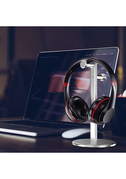 Kulaklık Standı, Alüminyum Alaşım Masaüstü Çift Depolama Kulaklık Askı ile Alt Yastık Kafa Telefonları Için Uygun | Kulaklık Aksesuarları fırsatları