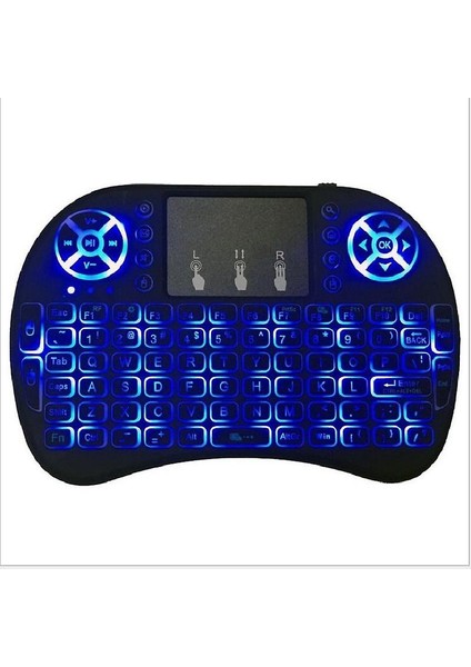 I8 Kablosuz Üç Renkli Back Aydınlatmalı 2.4ghz Touchpad Klavye Hava Fare Tv Kutusu Mini Pc