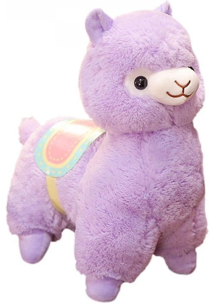 Llama Doldurulmuş Hayvan Büyük Bebek Plushie Hug Yastık Yumuşak (Mor 50 Cm)