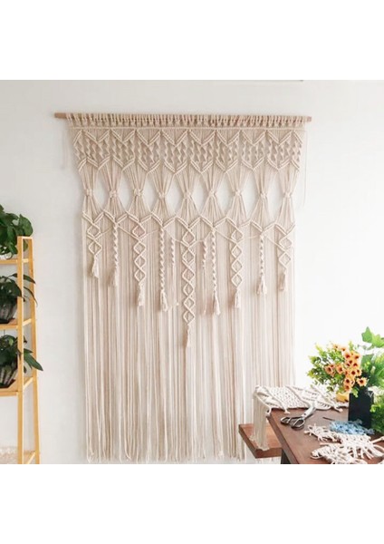 Boho Goblen Duvar Asılı Makrome Dokuma Kapı Perdesi Bölücü Asılı Dream Catcher Goblen Yatak Odası Oturma Odası Dekor Için | Dekoratif Gobiyeller