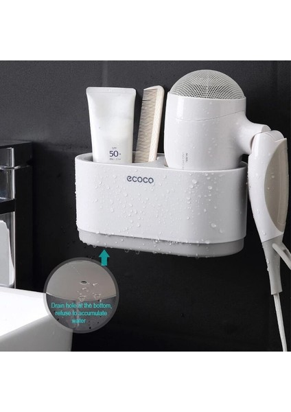 Banyo Raf Saç Kurutma Makinesi Tutucu Set Duvar Raf Banyo Aksesuarları Raflar Depolama Tutucu Sondaj Yapmaz | Depolama Rafları ve raflar modelleri